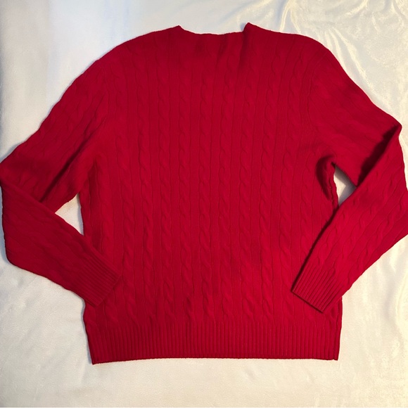 Polo Ralph Lauren Cable Knit Wool & Cashmere Crewneck Sweater Mens XL Red NWT - Picture 3 of 8